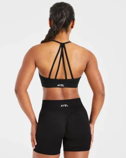 Essential V Neck Strappy Sports Bra