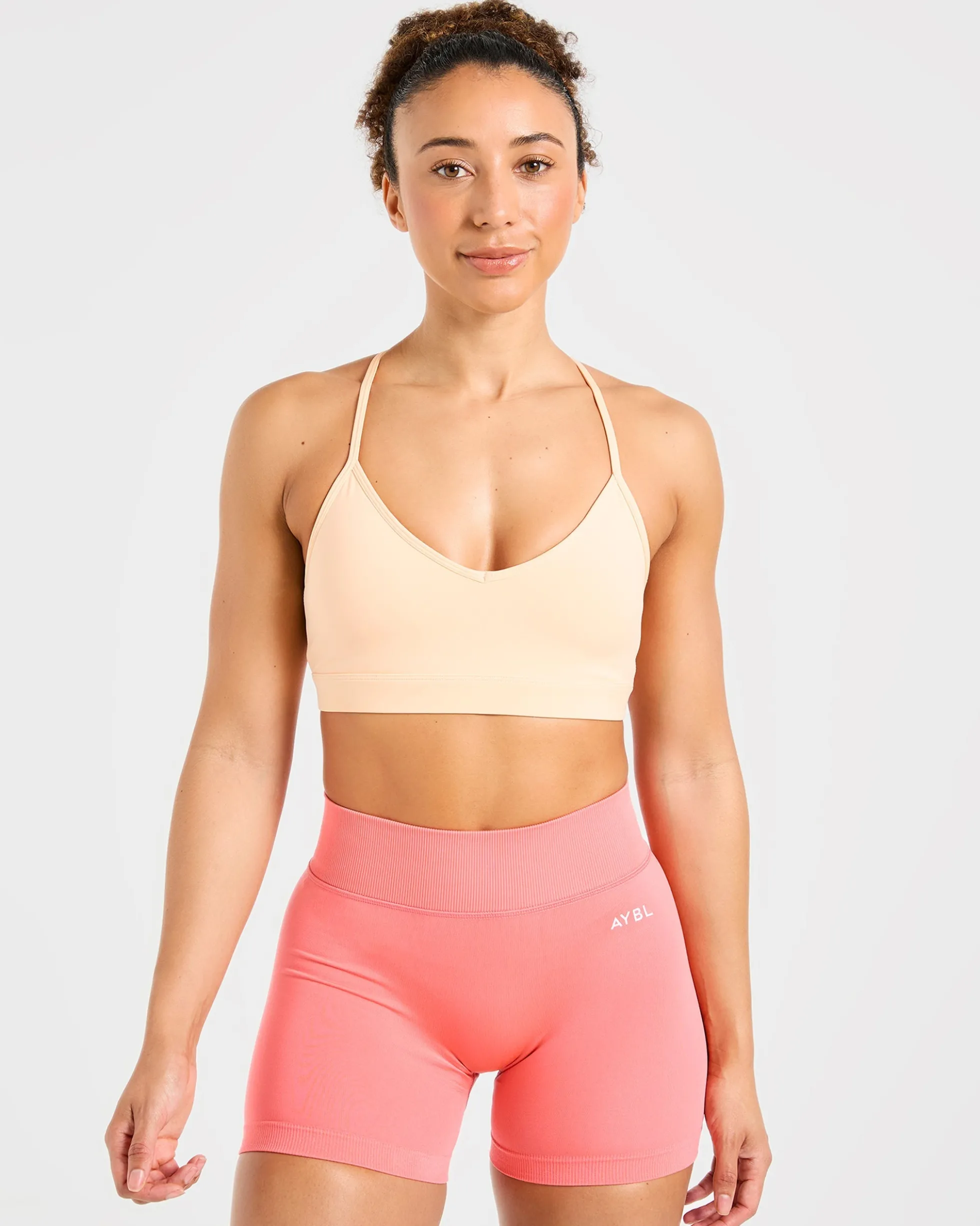 Essential V Neck Strappy Sports Bra