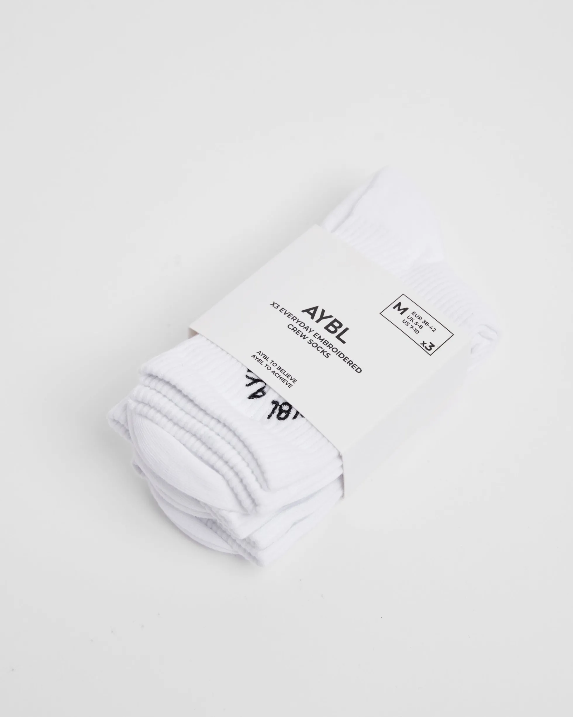 Everyday Embroidered Crew Socks (3 Pack)