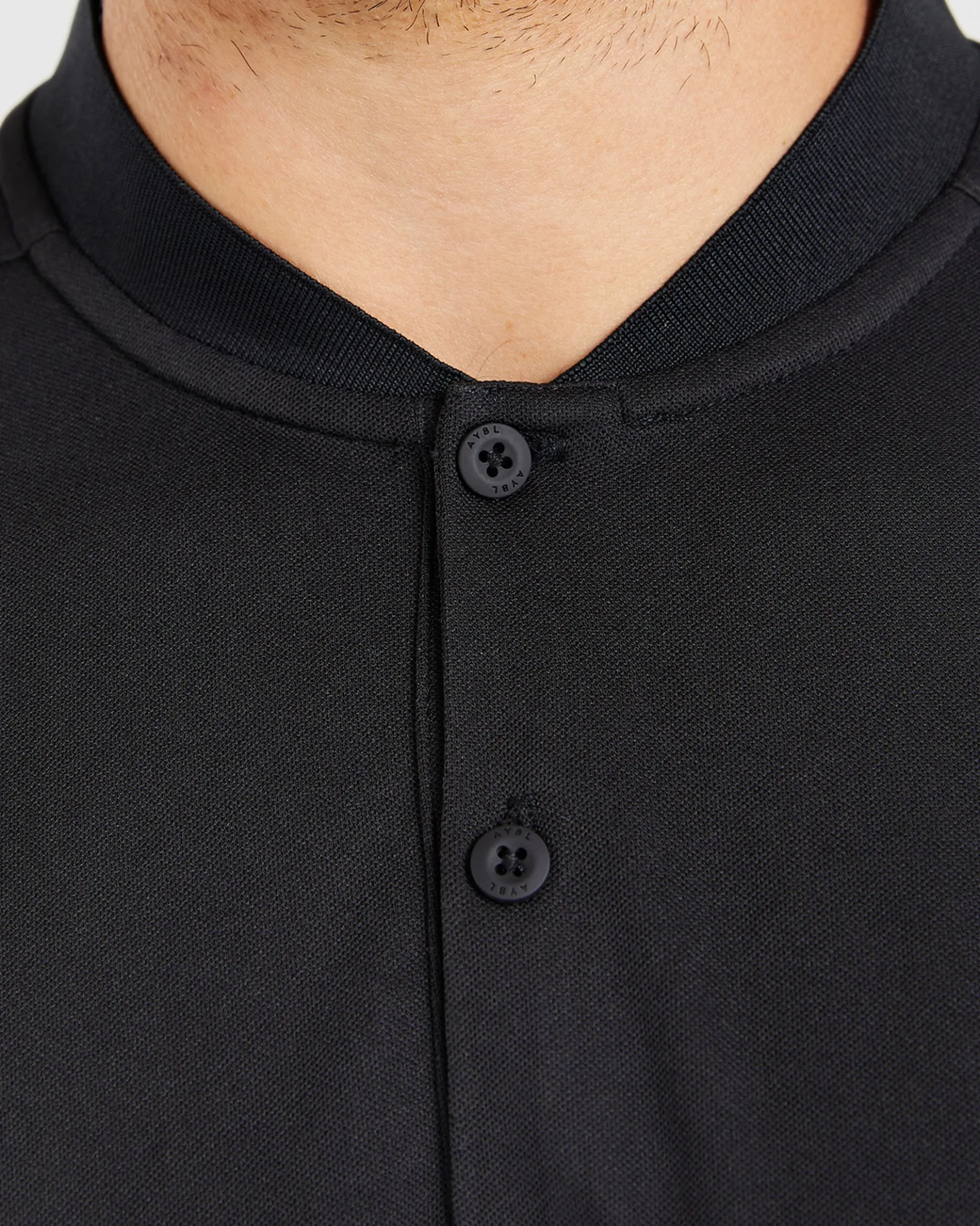 Performance Collarless Polo Shirt