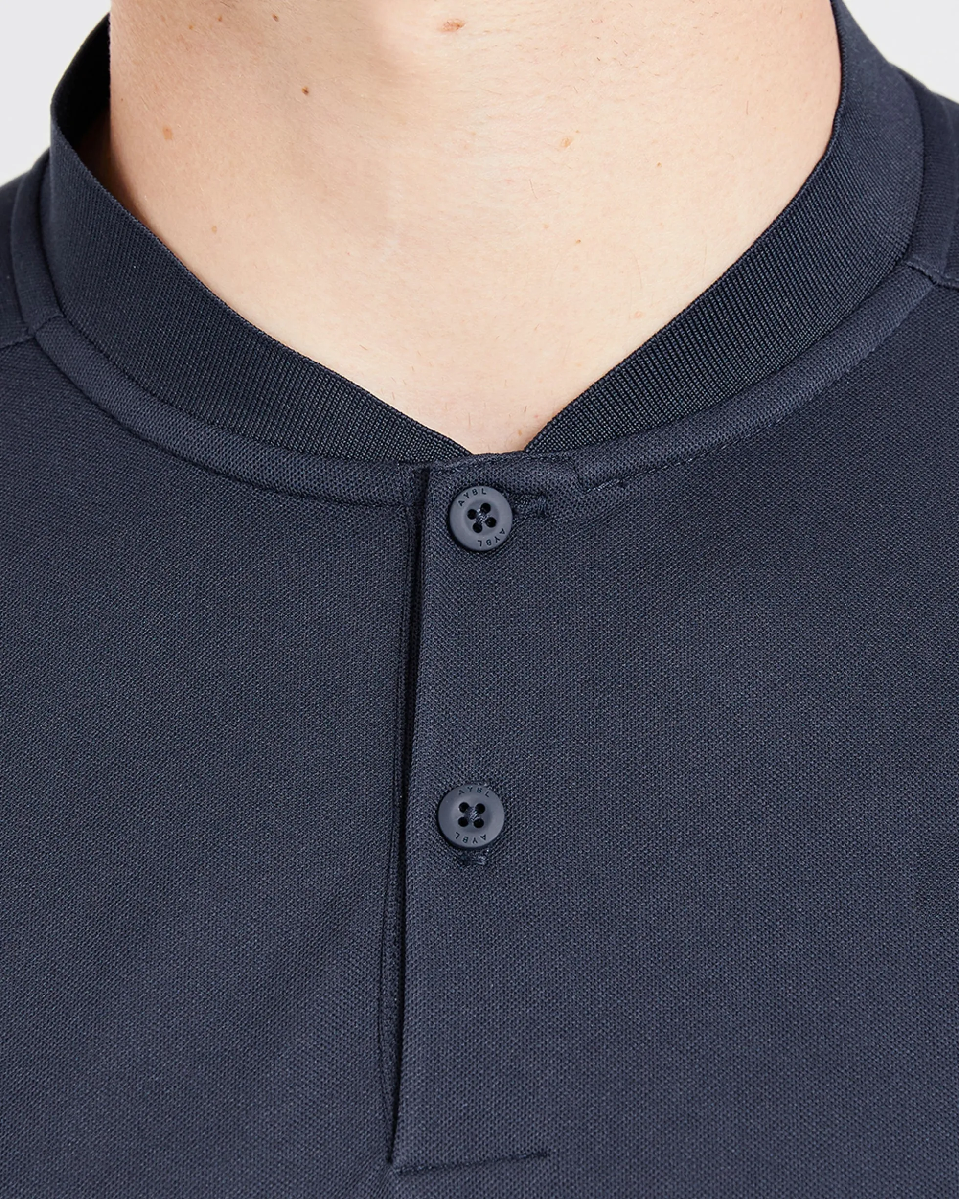 Performance Collarless Polo Shirt