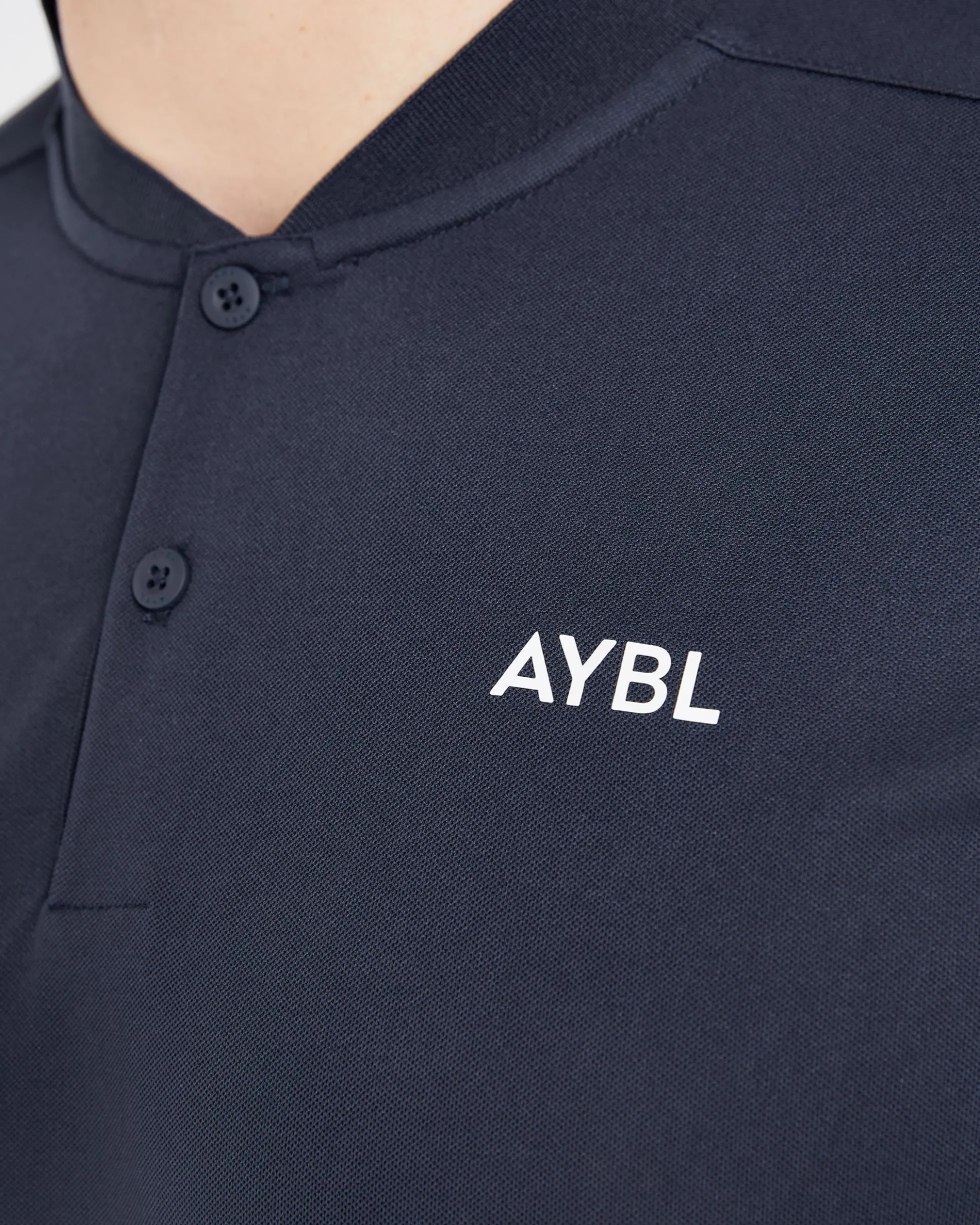 Performance Collarless Polo Shirt
