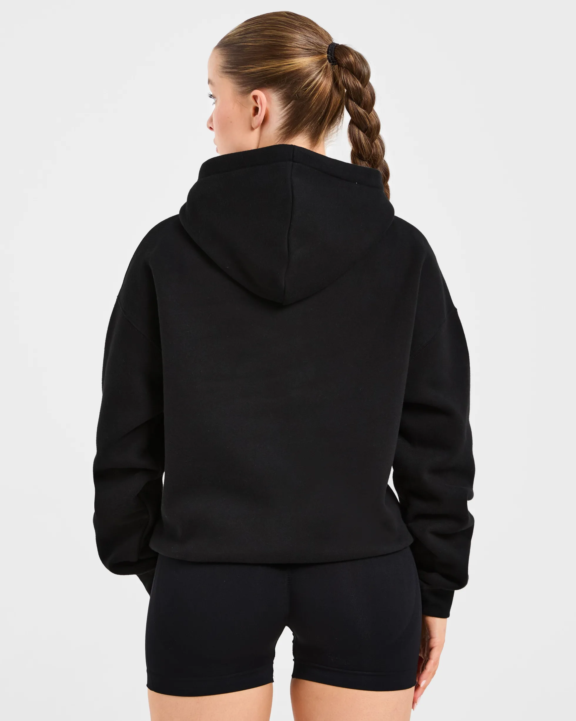 Script Embroidered Oversized Hoodie