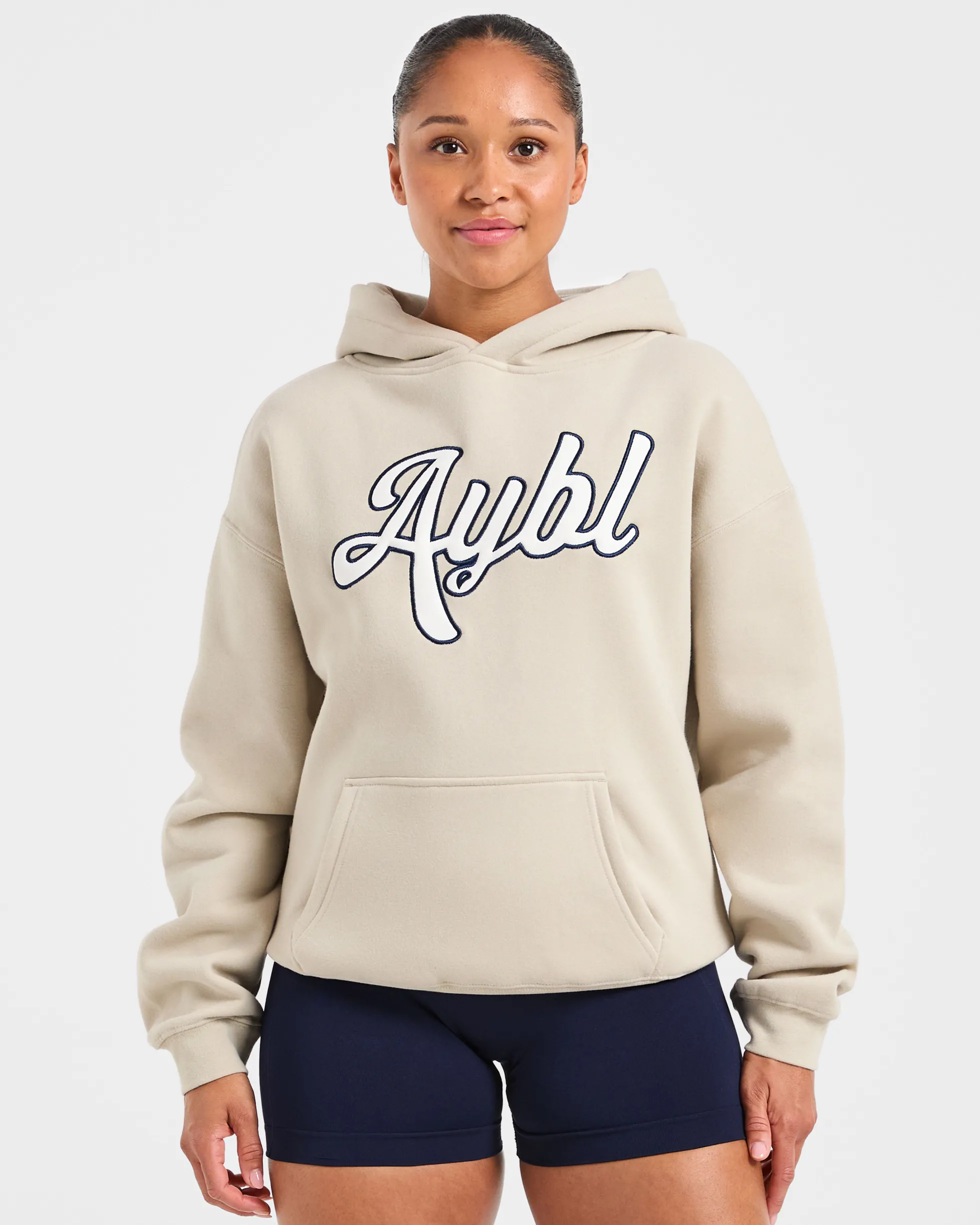 Script Embroidered Oversized Hoodie