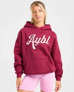 Script Embroidered Oversized Hoodie