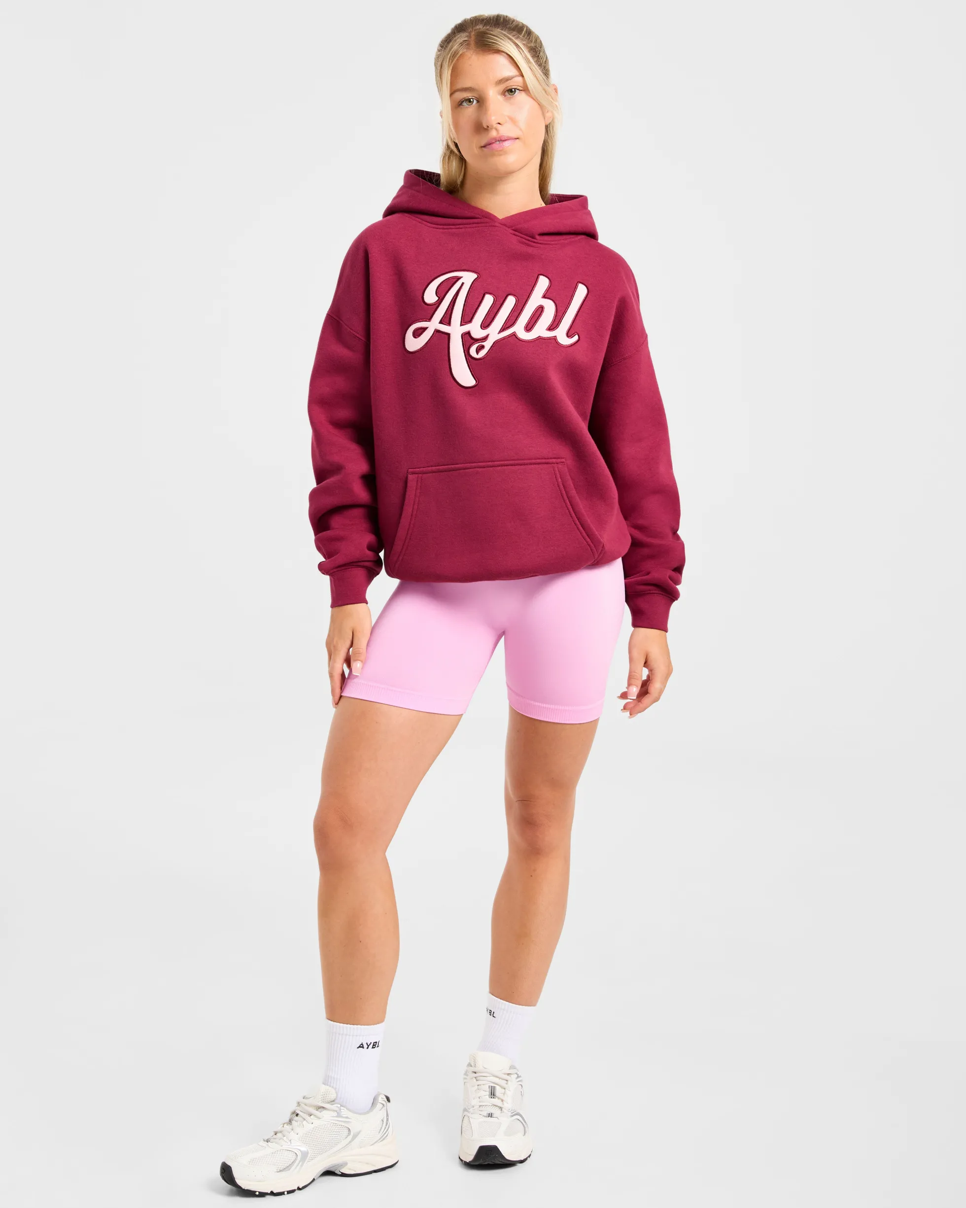 Script Embroidered Oversized Hoodie