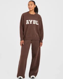 Varsity Oversized Knitted Joggers