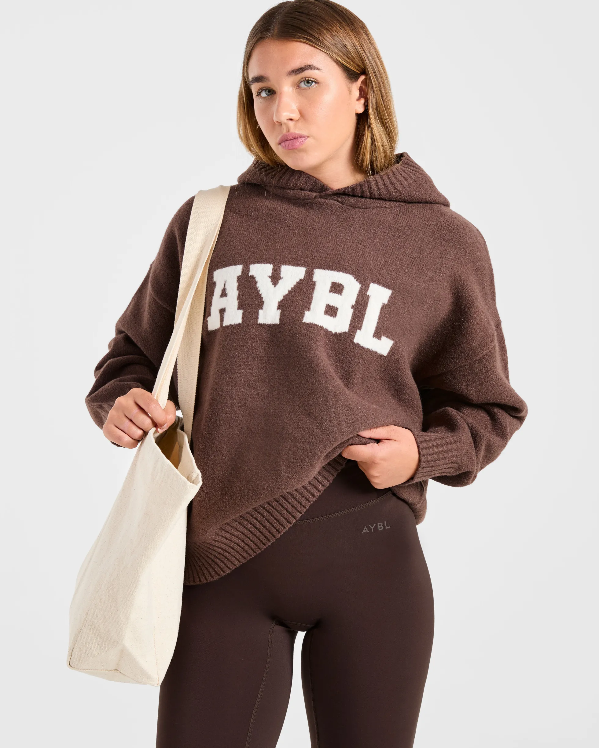 Varsity Oversized Knitted Hoodie